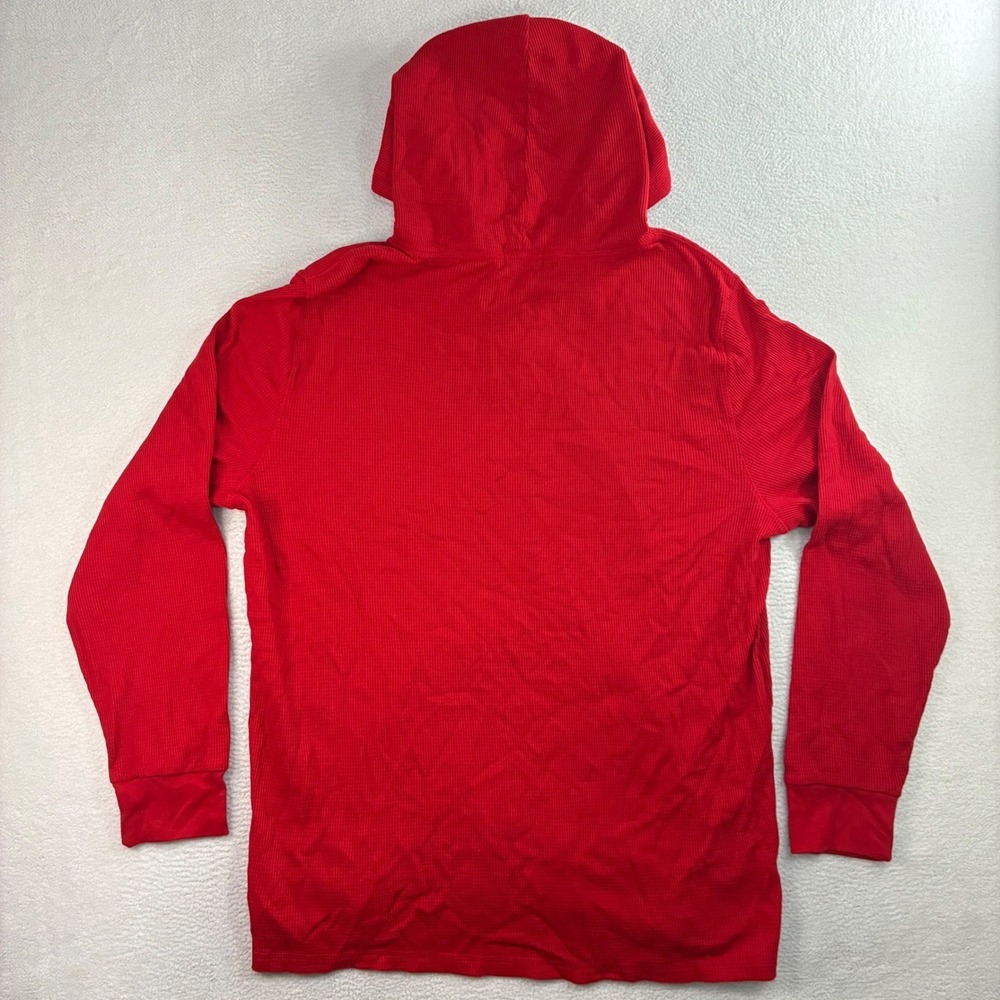 Polo Ralph Lauren Waffle Knit Hoodie Men 2XL Red Cotton Thermal Pullover NWT - Picture 2 of 6